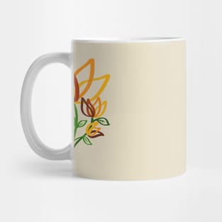 Colorful Line Art Flower Mug